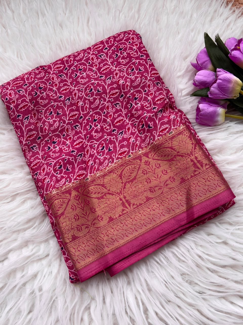 Splendorous Function Wear Silk Jacquard Weaving Border n Rich Pallu Fancy Saree With Blouse Piece