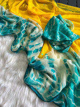 Load image into Gallery viewer, Graceful Party Wear Georgette Shibori Printed Foil Mirror Work Fancy Saree With Blouse Piece
