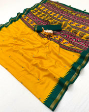 Load image into Gallery viewer, Fantabulous Party Wear Soft Cotton Digital Print n Mirror Work Fancy Saree With Blouse Piece
