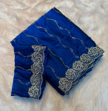 Load image into Gallery viewer, Adorable Party Wear Silk Embroidery Sequence n Beads Work Fancy Saree With Blouse Piece
