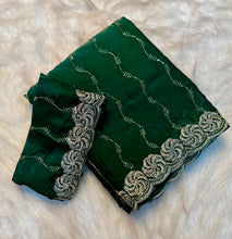 Load image into Gallery viewer, Adorable Party Wear Silk Embroidery Sequence n Beads Work Fancy Saree With Blouse Piece
