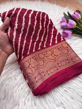 Load image into Gallery viewer, Quintessential Function Wear Silk Jacquard Weaving Border n Rich Pallu Fancy Saree With Blouse Piece
