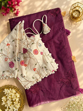 Load image into Gallery viewer, New Wedding Wear Chanderi Cotton Embroidery n Tussels Work Fancy Designer Saree With Stitched Blouse
