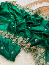 Load image into Gallery viewer, Luxuriant Wedding Wear Silk Embroidery Thread n Sequence Work Designer Saree For Occasion
