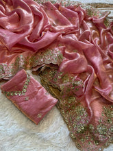 Load image into Gallery viewer, Luxuriant Wedding Wear Silk Embroidery Thread n Sequence Work Designer Saree For Occasion
