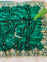 Load image into Gallery viewer, Luxuriant Wedding Wear Silk Embroidery Thread n Sequence Work Designer Saree For Occasion
