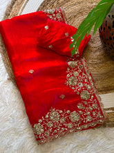 Load image into Gallery viewer, Luxuriant Wedding Wear Silk Embroidery Thread n Sequence Work Designer Saree For Occasion
