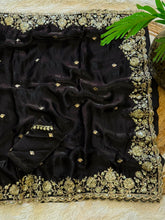 Load image into Gallery viewer, Luxuriant Wedding Wear Silk Embroidery Thread n Sequence Work Designer Saree For Occasion
