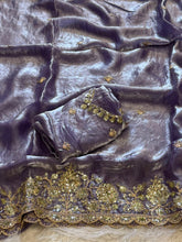 Load image into Gallery viewer, Luxuriant Wedding Wear Silk Embroidery Thread n Sequence Work Designer Saree For Occasion
