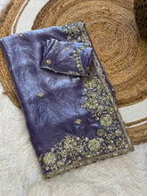 Load image into Gallery viewer, Luxuriant Wedding Wear Silk Embroidery Thread n Sequence Work Designer Saree For Occasion
