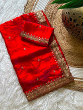 Load image into Gallery viewer, Marvellous Festive Wear Silk Embroidery n Sequence Work Designer Saree With Contrast Blouse Piece

