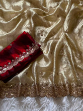 Load image into Gallery viewer, Marvellous Festive Wear Silk Embroidery n Sequence Work Designer Saree With Contrast Blouse Piece
