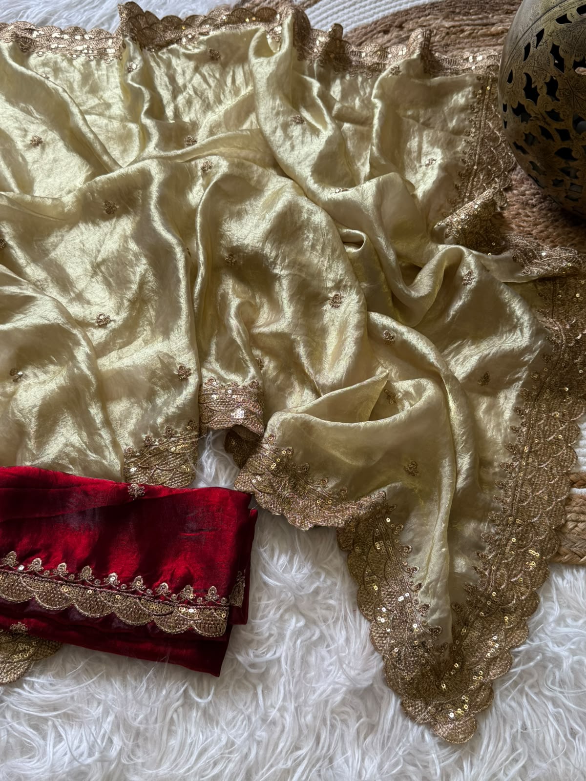 Marvellous Festive Wear Silk Embroidery n Sequence Work Designer Saree With Contrast Blouse Piece