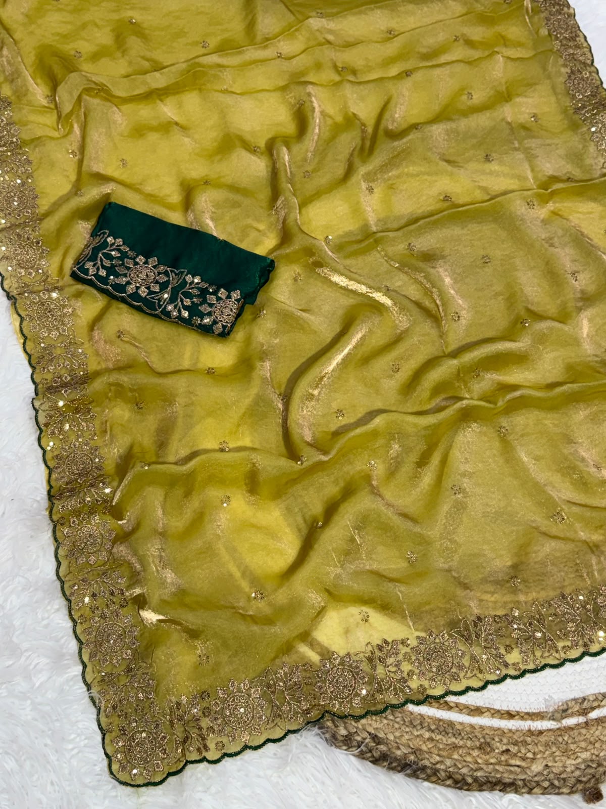 Incomparable Function Wear Silk Embroidery n Sequence Work Fancy Saree With Contrast Blouse Piece
