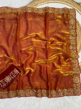 Load image into Gallery viewer, Incomparable Function Wear Silk Embroidery n Sequence Work Fancy Saree With Contrast Blouse Piece
