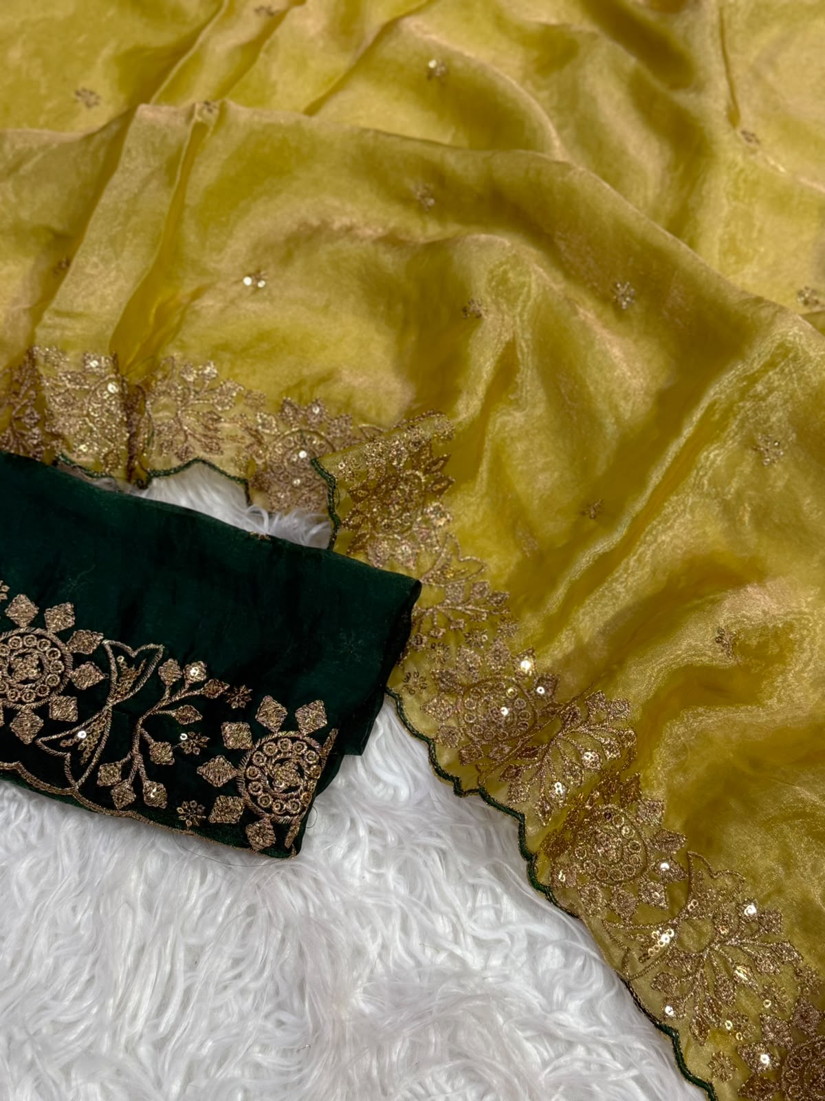 Incomparable Function Wear Silk Embroidery n Sequence Work Fancy Saree With Contrast Blouse Piece