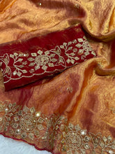 Load image into Gallery viewer, Incomparable Function Wear Silk Embroidery n Sequence Work Fancy Saree With Contrast Blouse Piece
