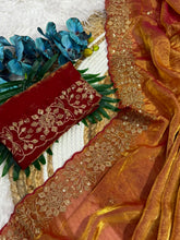 Load image into Gallery viewer, Incomparable Function Wear Silk Embroidery n Sequence Work Fancy Saree With Contrast Blouse Piece
