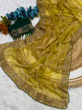 Load image into Gallery viewer, Incomparable Function Wear Silk Embroidery n Sequence Work Fancy Saree With Contrast Blouse Piece
