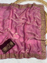 Load image into Gallery viewer, Incomparable Function Wear Silk Embroidery n Sequence Work Fancy Saree With Contrast Blouse Piece
