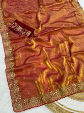 Load image into Gallery viewer, Incomparable Function Wear Silk Embroidery n Sequence Work Fancy Saree With Contrast Blouse Piece
