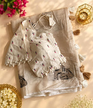 Load image into Gallery viewer, New Chanderi Cotton Embroidery n Tussels Work Fancy Designer Festive Wear Saree With Stitched Blouse

