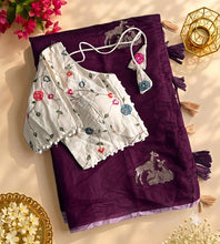 Load image into Gallery viewer, New Chanderi Cotton Embroidery n Tussels Work Fancy Designer Festive Wear Saree With Stitched Blouse
