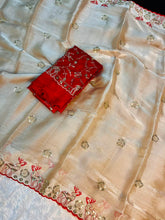 Load image into Gallery viewer, Delightful Festive Wear Silk Embroidery n Sequence Work Fancy Saree With Blissful Blouse Piece
