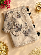 Load image into Gallery viewer, New Chanderi Cotton Embroidery n Tussels Work Fancy Designer Festive Wear Saree With Stitched Blouse
