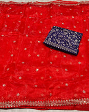 Load image into Gallery viewer, New Party Wear Net Heavy Embroidery Work Fancy Saree
