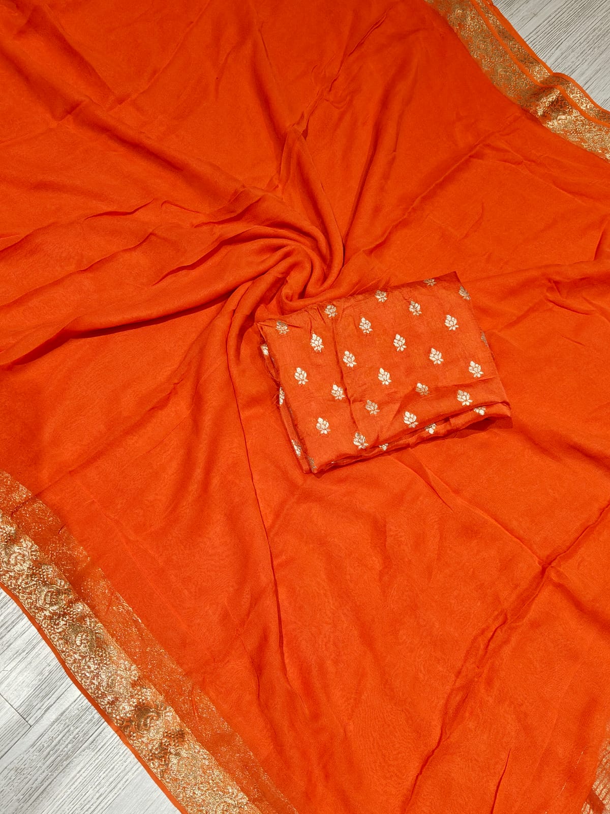 New Function Wear Viscose Georgette Jacquard Work Fancy Saree With Blouse Piece