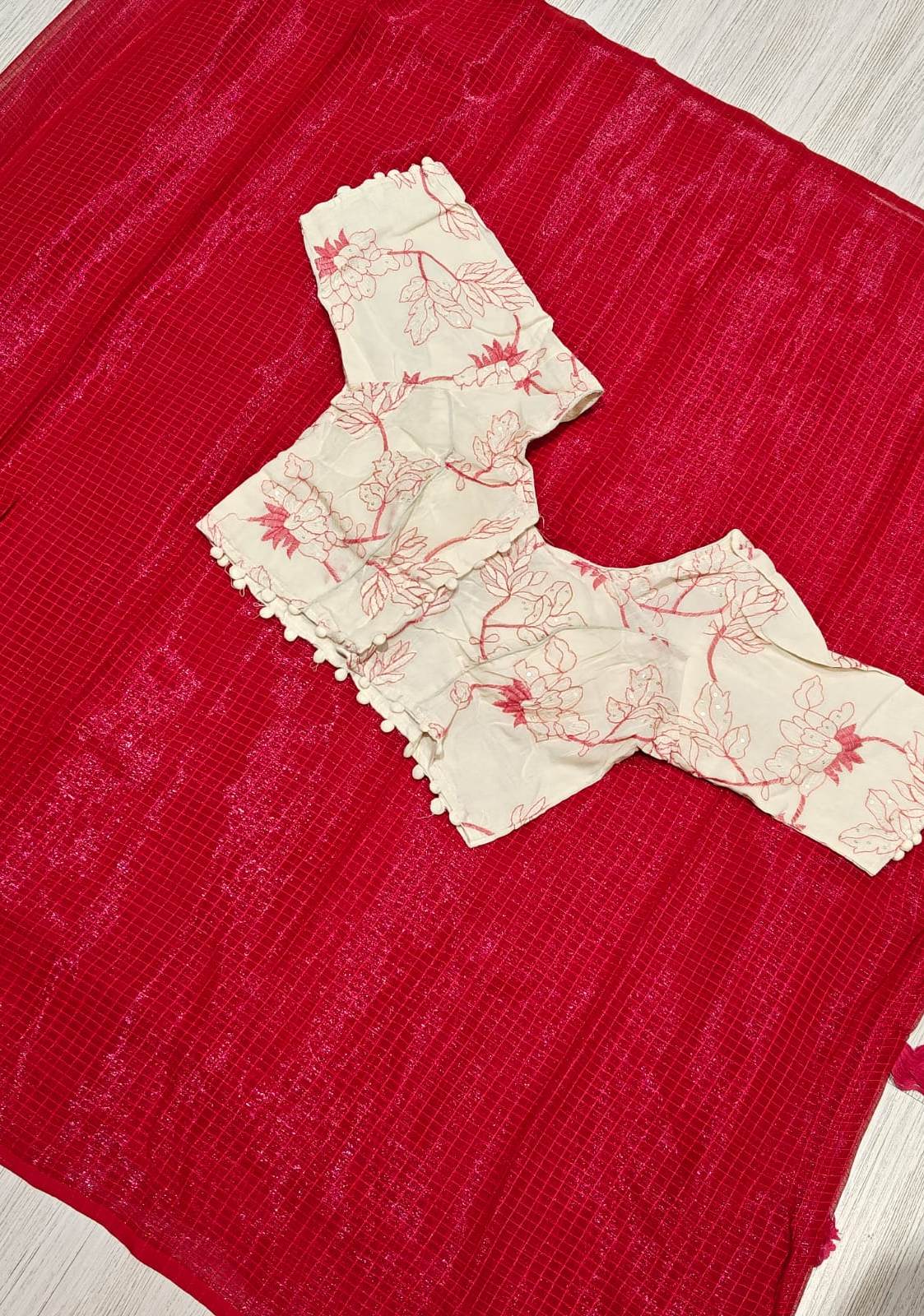 New Festive Wear Kotadoriya Fancy Saree With Stitched Blouse