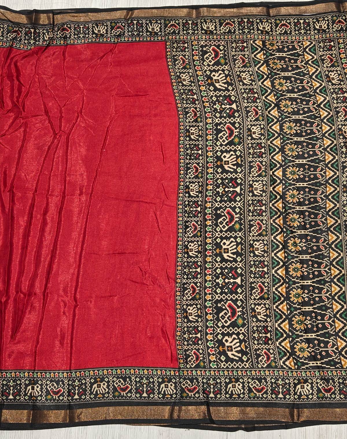 New Party Wear Dola Silk Print Design Saree With Blouse Piece