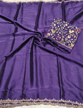 Load image into Gallery viewer, New Wedding Wear Soft Rangoli Silk Embroidery Work Saree With Blouse Piece
