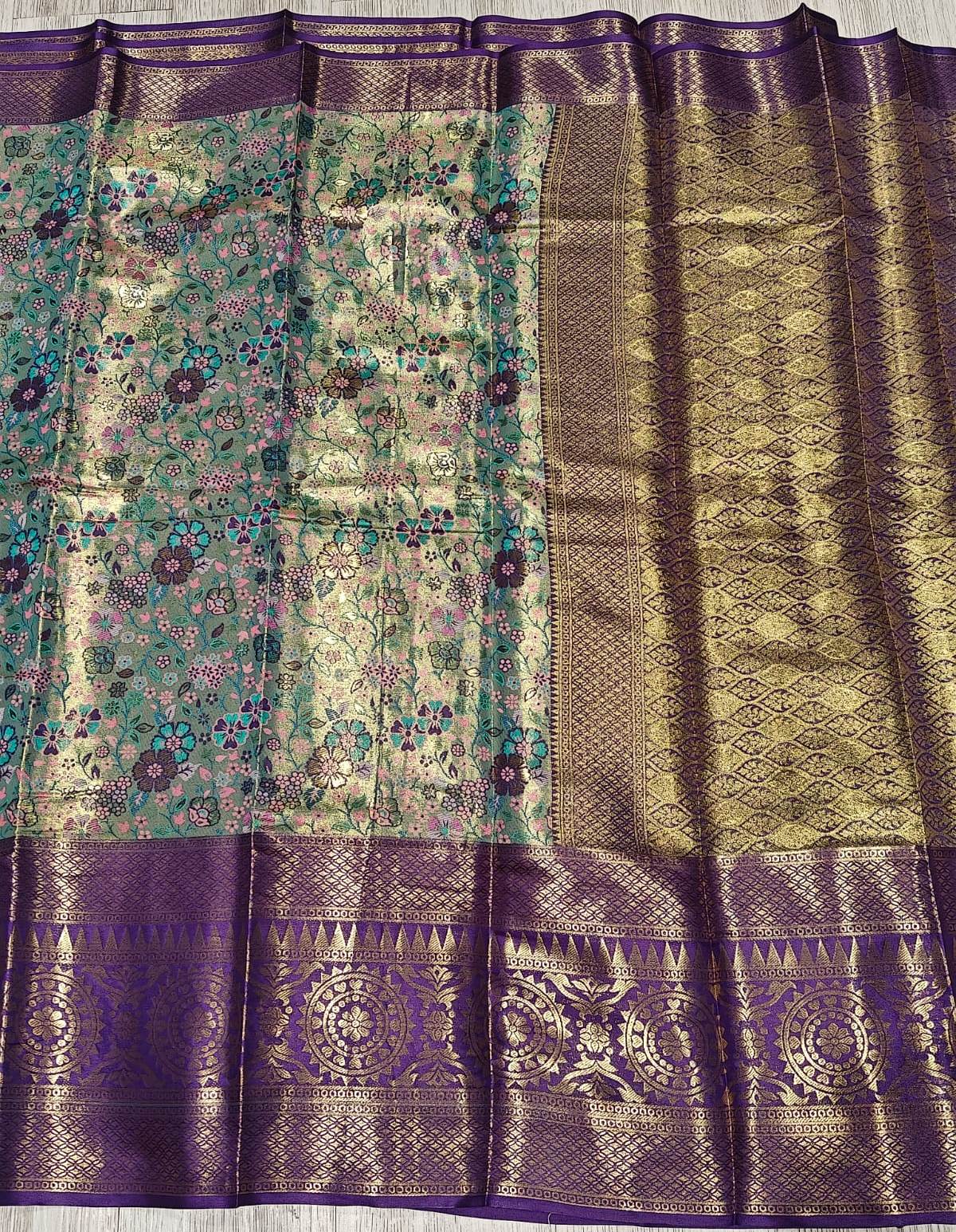 New Wedding Wear Kanjivaram Silk Pure Zari Weaving Fancy Saree