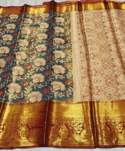 Load image into Gallery viewer, Traditional Wedding Wear Kanjivaram Silk Pure Zari Weaving with  Designer Saree
