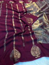Load image into Gallery viewer, Adorning Wedding Wear Pure Viscose Dola Silk Jacquard Zari Weaving Work Fancy Designer Saree For Ocassion
