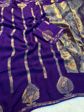 Load image into Gallery viewer, Adorning Wedding Wear Pure Viscose Dola Silk Jacquard Zari Weaving Work Fancy Designer Saree For Ocassion
