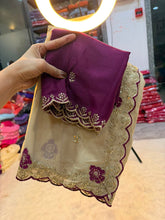 Load image into Gallery viewer, Marvellous Wedding Wear Georgette Embroidery Work Designer Saree With Ravishing Blouse Piece
