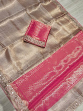 Load image into Gallery viewer, New Wedding Wear Tissue Silk Zari Weaving Border Designer Saree
