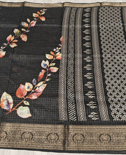 Load image into Gallery viewer, New Party Wear Pure Soft Silk Zari Border Print Fancy Designer Saree

