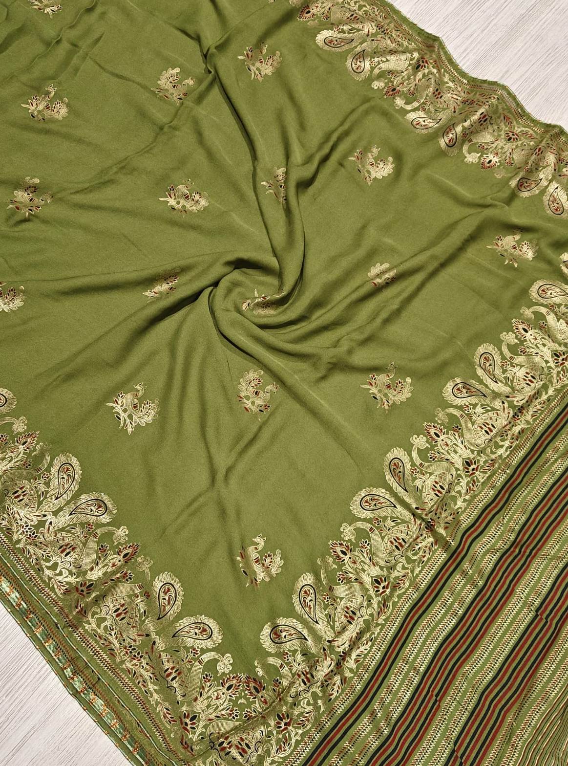 Exuberant Festive Wear Chiffon Silk Foil Print Work Designer Saree