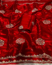 Load image into Gallery viewer, Heritage Function Wear Silk Multi Embroidery n Sequence Work Fancy Saree With Blouse Piece
