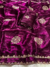 Load image into Gallery viewer, Heritage Function Wear Silk Multi Embroidery n Sequence Work Fancy Saree With Blouse Piece
