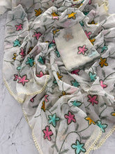 Load image into Gallery viewer, Exuberant Party Wear Crunchy Silk Embroidery Thread n Siroski Work Fancy Saree With Blouse Piece
