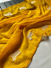 Load image into Gallery viewer, Opulent Party Wear Crush Silk Embroidery Sequence n Bids Work Fancy Saree With Blouse Piece
