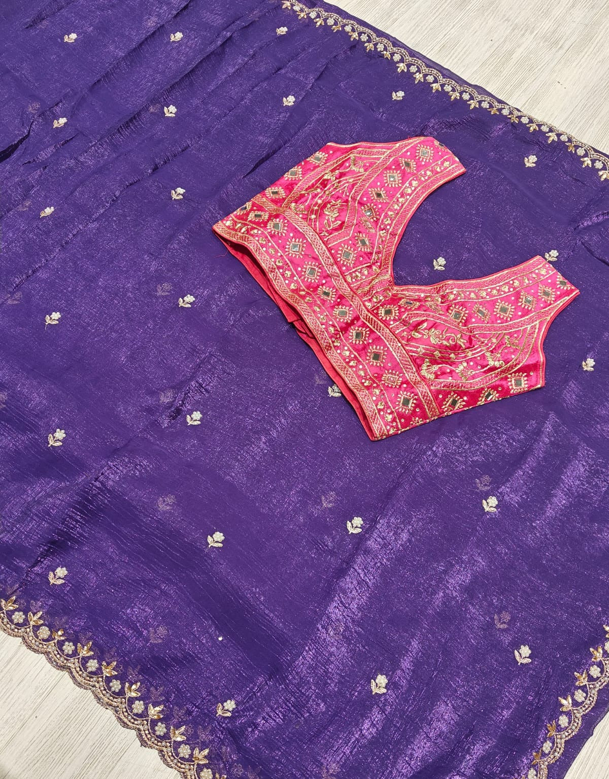 New Festive Wear Silk Embroidery n Sequence Work Fancy Saree With Stitched Blouse