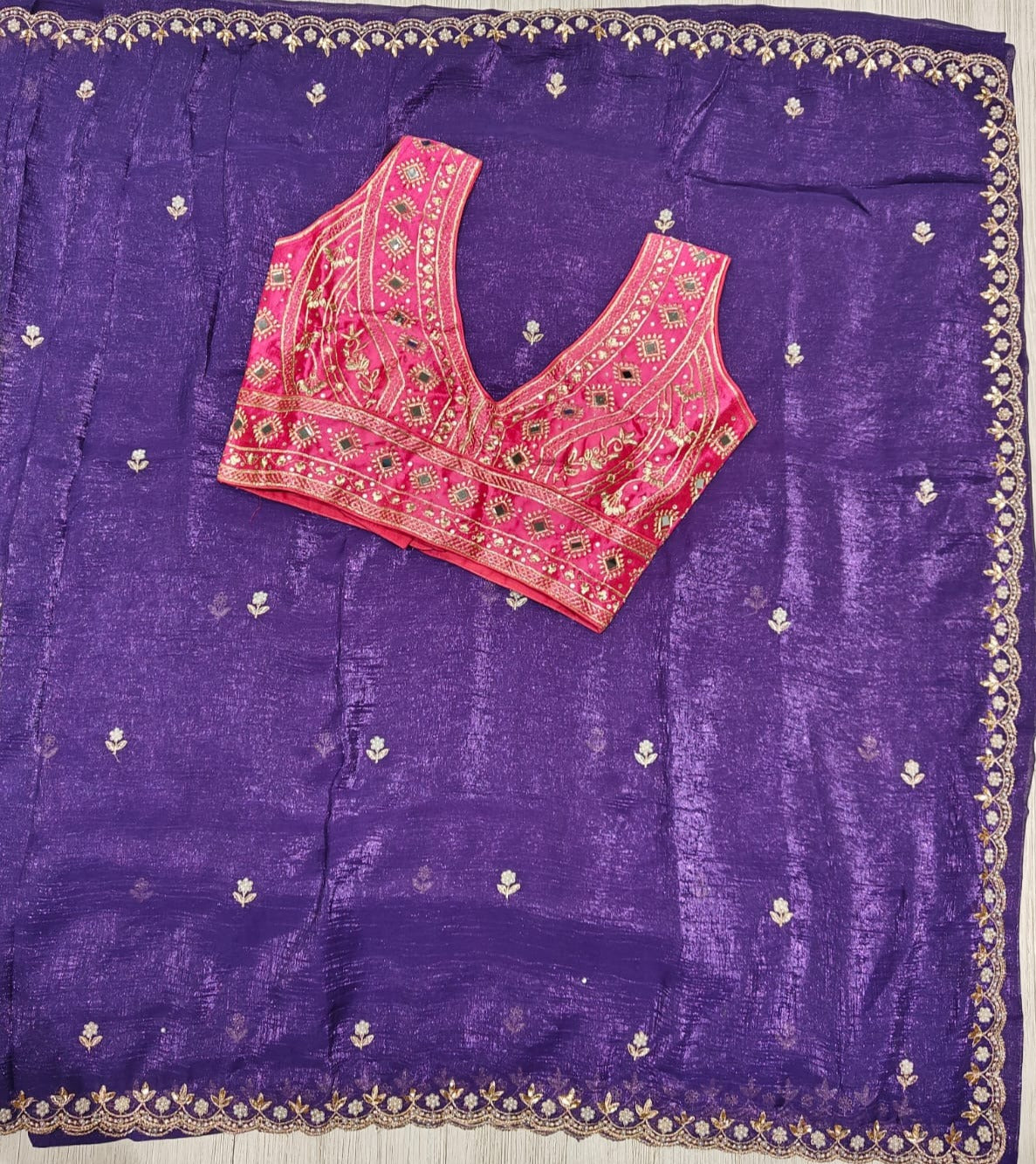 New Festive Wear Silk Embroidery n Sequence Work Fancy Saree With Stitched Blouse