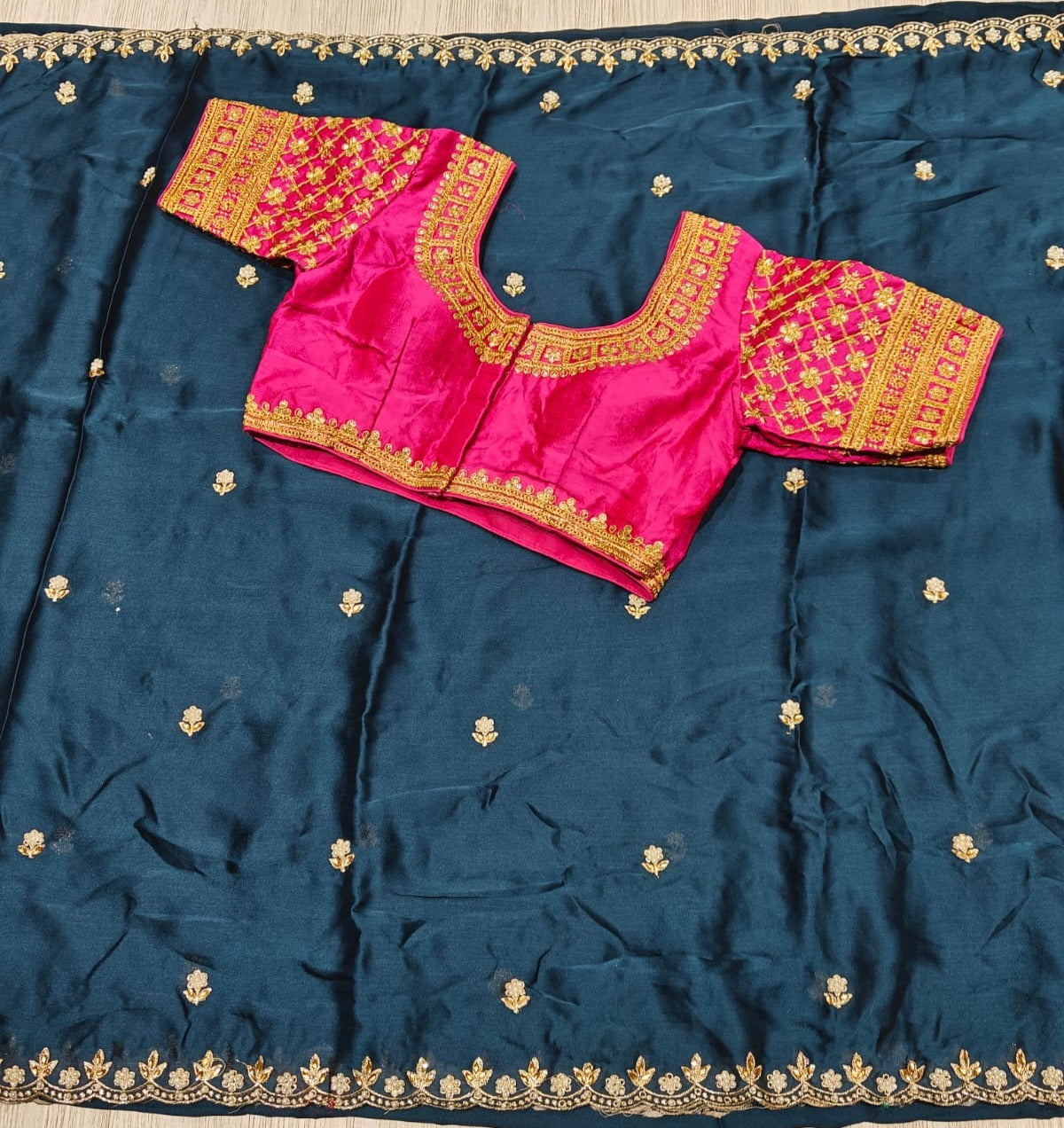 New Party Wear Silk Embroidery n Sequence Work Fancy Saree With Stitched Blouse