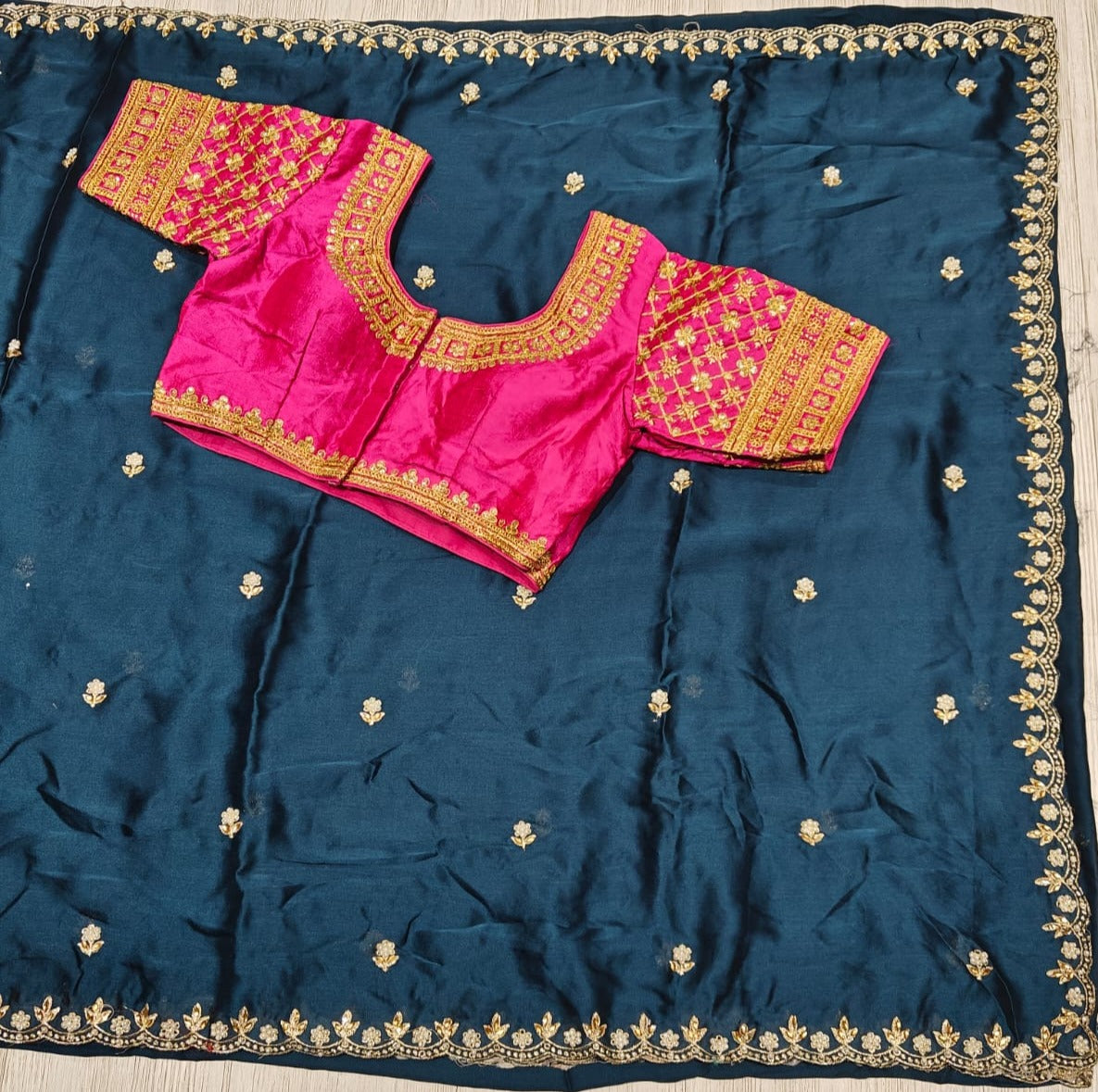 New Party Wear Silk Embroidery n Sequence Work Fancy Saree With Stitched Blouse